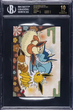 2019 POKEMON CENTER ONLINE POSTCARD LOTTERY JANUARY EEVEE BGS 10 BLACK LABEL - Image 1