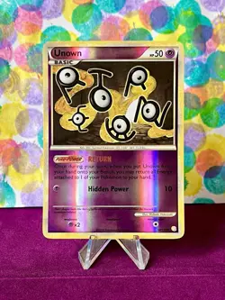 Pokemon TCG; Unown 54/123 - Heart Gold & Soul Silver - Reverse Holo Uncommon NM - Image 1