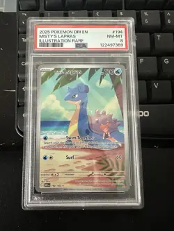 Pokemon TCG Destined Rivals Misty's Lapras 194/182 PSA 8 - Image 1