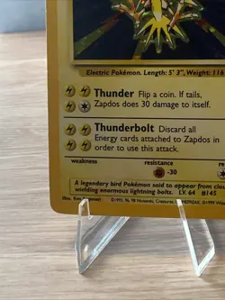 Pokemon TCG Zapdos Base Set Holo Card 16/102 Unlimited Rare, NM-LP Condition - Image 4