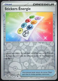 Carte Pokemon Stickers Energie 159/165 Reverse 151 Francais - Image 1