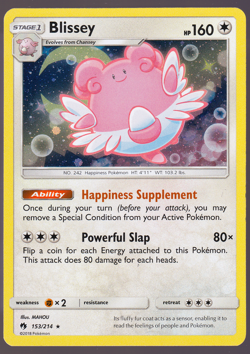 Blissey 153/214 Lost Thunder Promo Cosmos Holo Pokemon TCG Card 2018 NM - Image 1