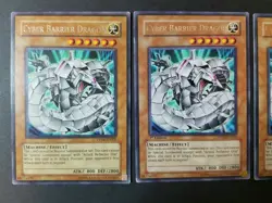 Yugioh Cards 3x Cyber Barrier Dragon DP04-EN002 Rare Light Play/Near Mint - Image 2