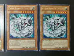 Yugioh Cards 3x Cyber Barrier Dragon DP04-EN002 Rare Light Play/Near Mint - Image 3
