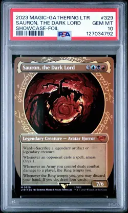 PSA 10 Sauron, the Dark Lord *SHOWCASE FOIL* The Lord of the Rings 0329 MTG - Image 1