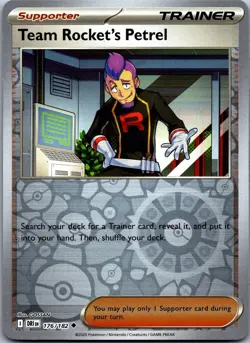 POKEMON DESTINED RIVALS REVERSE HOLO TEAM ROCKET'S PETREL 176/182 PACK FRESH - Image 1