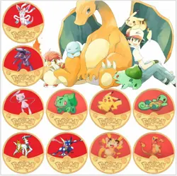 Pokemon Coins Gold Plated Collectibles Gift Set Commemorative Birthday - Image 1