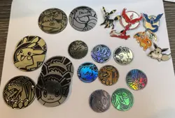 Pokemon Enamel Pins/Coins Lot Collectible Eevee, Charizard, Umbreon, Pikachu - Image 1