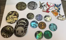 Pokemon Enamel Pins/Coins Lot Collectible Eevee, Charizard, Umbreon, Pikachu - Image 2