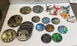 Pokemon Enamel Pins/Coins Lot Collectible Eevee, Charizard, Umbreon, Pikachu - Image 3