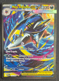 2025 Pokemon Phantasmal Flames Mega Sharpedo ex #127/094 Special Illustration - Image 1