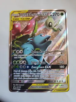 Pokemon TCG - Celebi & Venusaur GX Tag Team SM167 Alt Art Promo Sun & Moon - Image 1
