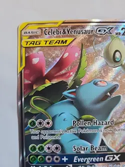 Pokemon TCG - Celebi & Venusaur GX Tag Team SM167 Alt Art Promo Sun & Moon - Image 2