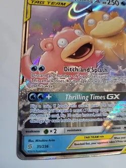 Pokemon Sun and Moon Unified Minds Slowpoke Psyduck GX Tag Team 35/236 Full Art - Image 5