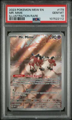 PSA 10 Pokemon 2023 Scarlet Violet 151 #179/165 Mr. Mime Illustration Rare Holo - Image 1