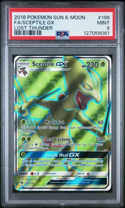 Sceptile GX Full Art PSA 9 2018 Pokemon Sun & Moon Lost Thunder Full Art - Image 1