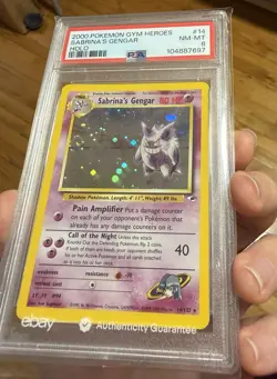 2000 Pokemon Gym Heroes #14 Swirl Sabrina's Gengar Holo PSA 8 NM-MT - Image 3