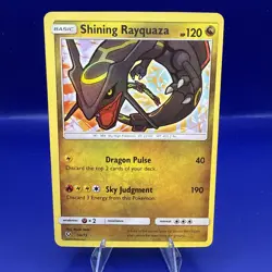 Pokemon TCG Shining Rayquaza Card Shining Legends Holo Rare 56/73 LP - Image 1