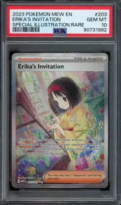 Pokemon Erika's Invitation SIR 2023 151 MEW EN #203 PSA 10 Gem Mint - Image 1