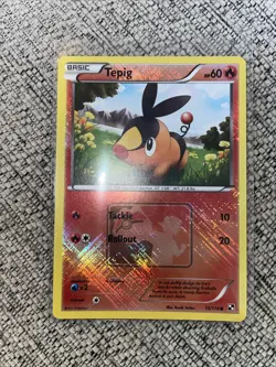 Pokemon Tepig Crosshatch Holo League Promo B&W 15/114 Near Mint - Image 2