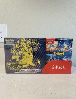 Pokemon Surging Sparks Elite Trainer Box + Booster Bundle 2-pack NEW SEALED - Image 1