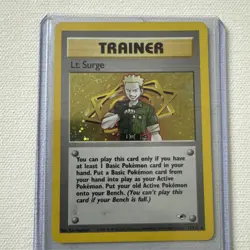 Lt Surge 17/132 Holo Gym Heroes Pokemon Card WOTC TCG Vintage - Image 1