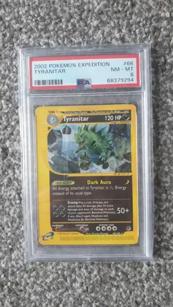 POKEMON CARD 2002 EXPEDITION TYRANITAR #66 GRADED PSA 8 - Image 1