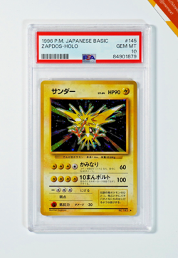 Pokemon PSA 10 Zapdos #145 Holo Base Set 1996 Japanese - Image 1