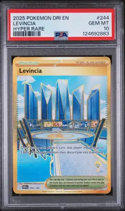 2025 Pokemon DRI EN LEVINCIA 244/182 HYPER RARE Gold Card GEM MINT PSA 10 - Image 1
