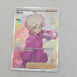 Pokemon TCG Trainer Bede Sword & Shield Base Set 199/202 Holo Full Art - Image 1
