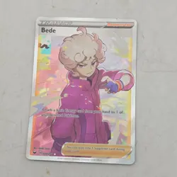 Pokemon TCG Trainer Bede Sword & Shield Base Set 199/202 Holo Full Art - Image 2