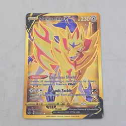 Pokemon TCG 212/202 Zamazenta V Sword & Shield Gold Secret Rare NM - Image 1