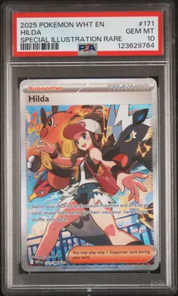 2025 POKEMON WHT EN-WHITE FLARE SPECIAL ILLUSTRATION RARE #171 HILDA PSA 10 - Image 1