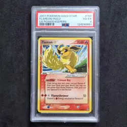2007 Flareon Gold Star #100/108 EX Power Keepers - Pokemon TCG English PSA 4 - Image 1