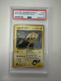Rocket's Zapdos PSA 8 Pokemon #145 1999 Gym 2 Japanese Pokemon - Image 1