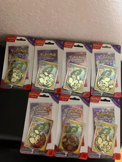 Lot Of 7 Pokemon TCG Scarlet &Violet Temporal Forces Checklane Blister Bellibolt - Image 1