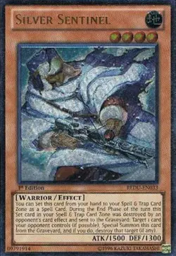Yugioh! LP Silver Sentinel - REDU-EN033 - Ultimate Rare - 1st Edition Lightly Pl - Image 1