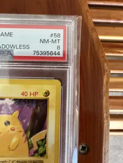 PSA 8 Pikachu 58/102 Red Cheeks Shadowless Base Set 1999 Pokemon Card - Image 2