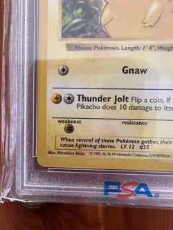 PSA 8 Pikachu 58/102 Red Cheeks Shadowless Base Set 1999 Pokemon Card - Image 4