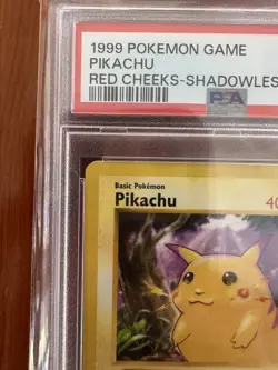 PSA 8 Pikachu 58/102 Red Cheeks Shadowless Base Set 1999 Pokemon Card - Image 5
