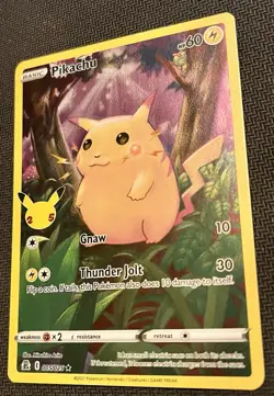 Pokemon Celebrations 2021 Pikachu Holo Stamped Card 005/025 NM Condition - Image 2