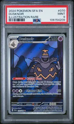 2024 POKEMON SFA EN-SHROUDED FABLE ILLUSTRATION RARE #070 DUSKNOIR PSA 9 - Image 1