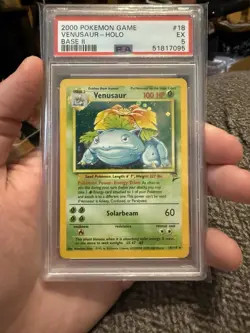 Pokemon TCG Venusaur Base Set 2 Holo Unlimited Rare PSA 5 - Image 1