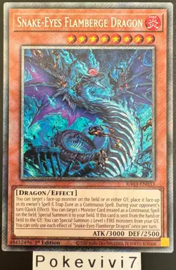 Carte YU-GI-OH! SNAKE-EYES FLAMBERGE DRAGON RA03-EN033 PSR NEUF - Image 1