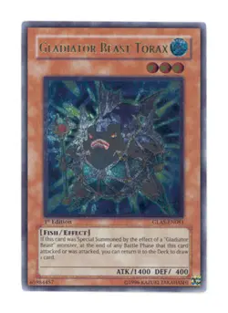 Yugioh! LP Gladiator Beast Torax - GLAS-EN081 - Ultimate Rare - 1st Edition Ligh - Image 1