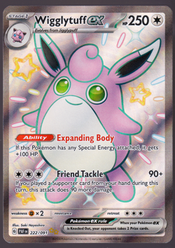 Wigglytuff ex 222/091 Paldean Fates Holo Pokemon TCG Card 2024 NM - Image 1