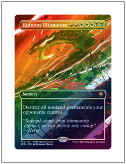1x Ruinous Ultimatum, Borderless Art Foil Special Guest, Magic MTG NM - Image 1