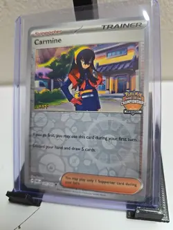 Pokemon TCG: Carmine 145/167 STAFF Regional Championships Promo SV05 2024 Nm - Image 1