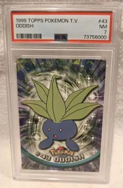 1999 Oddish Topps Pokemon TV #43 Regular PSA 7 - Image 1