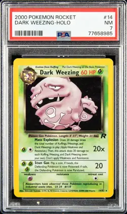 2000 Pokemon Rocket 14 Dark Weezing-Holo - PSA NM 7 - Image 1